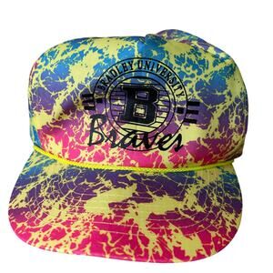 Vintage Collegiate Bradley University Braves 80s trucker hat SnapBack wide brim